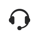 Customer support or communication services icon for specialty contractors featuring a black headset with microphone against a solid dark green background.