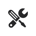 Alt text: Jonas Construction Software logo depicting a black wrench and screwdriver crossed over each other against a dark green background, representing our dedication to providing integrated software solutions for the construction industry.