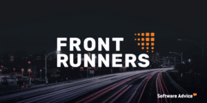 the bottom right corner.

Alt text: A "front runners" text over a cityscape at night with streaking car lights, featuring Jonas Construction Software logo in the bottom right.