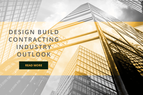 brief summary of the software benefits and a "Learn More" button. 

Alt text: "Promotional graphic for Jonas Construction Software Industry Outlook, showing modern high-rise buildings with a reflective golden facade. A yellow overlay on the left displays key software benefits and a 'Learn More' button.