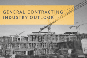 The alt text for this image is: "Image of a construction site with a crane and a building under construction, featuring the overlay text 'Jonas Construction industry outlook'".