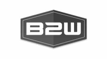 . The "b2w" letters are in a bright blue color, potentially indicating high reliability and stability in the construction software market. The word "software" is written at the bottom of the hexagon, indicating that b2w is a type of construction software offered by Jonas Construction Software.