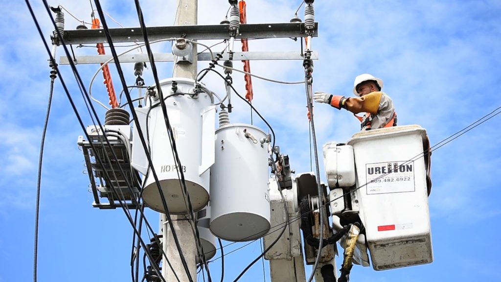 An electrician at work