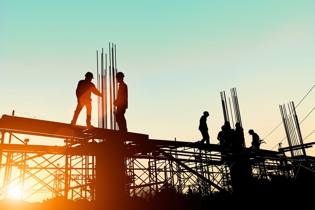 Construction workers at a construction site