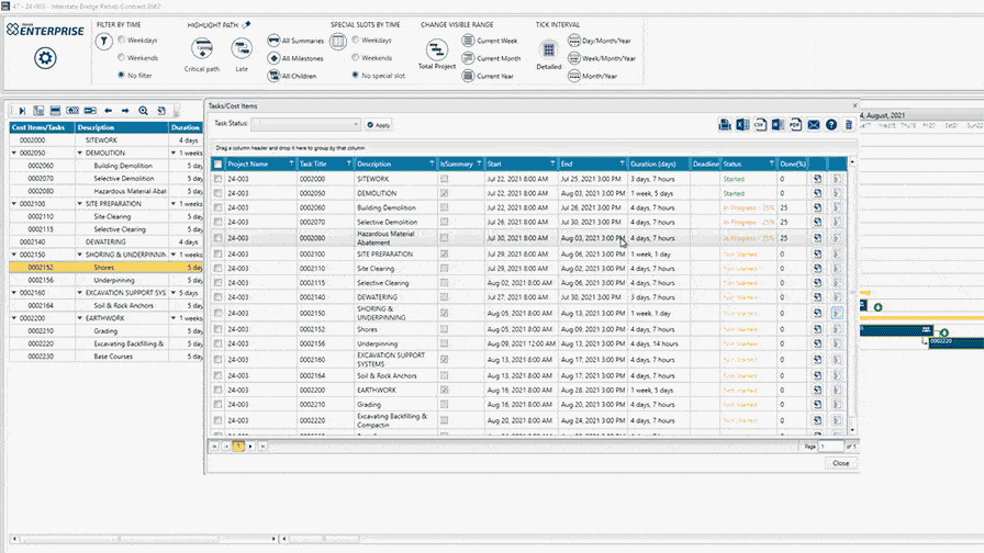 at the top and side of each window.

Alt Text: A screenshot of Jonas Construction Software's ERP system highlighting multiple interactive windows. The central focus is on grid outlines filled with transaction data and system logs. Detailed toolbars frame the top and side borders of every window, encapsulating an integrated approach to construction management.